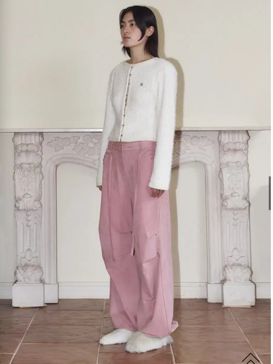 김미더영 G_SUEDE STUD PANTS / PINK